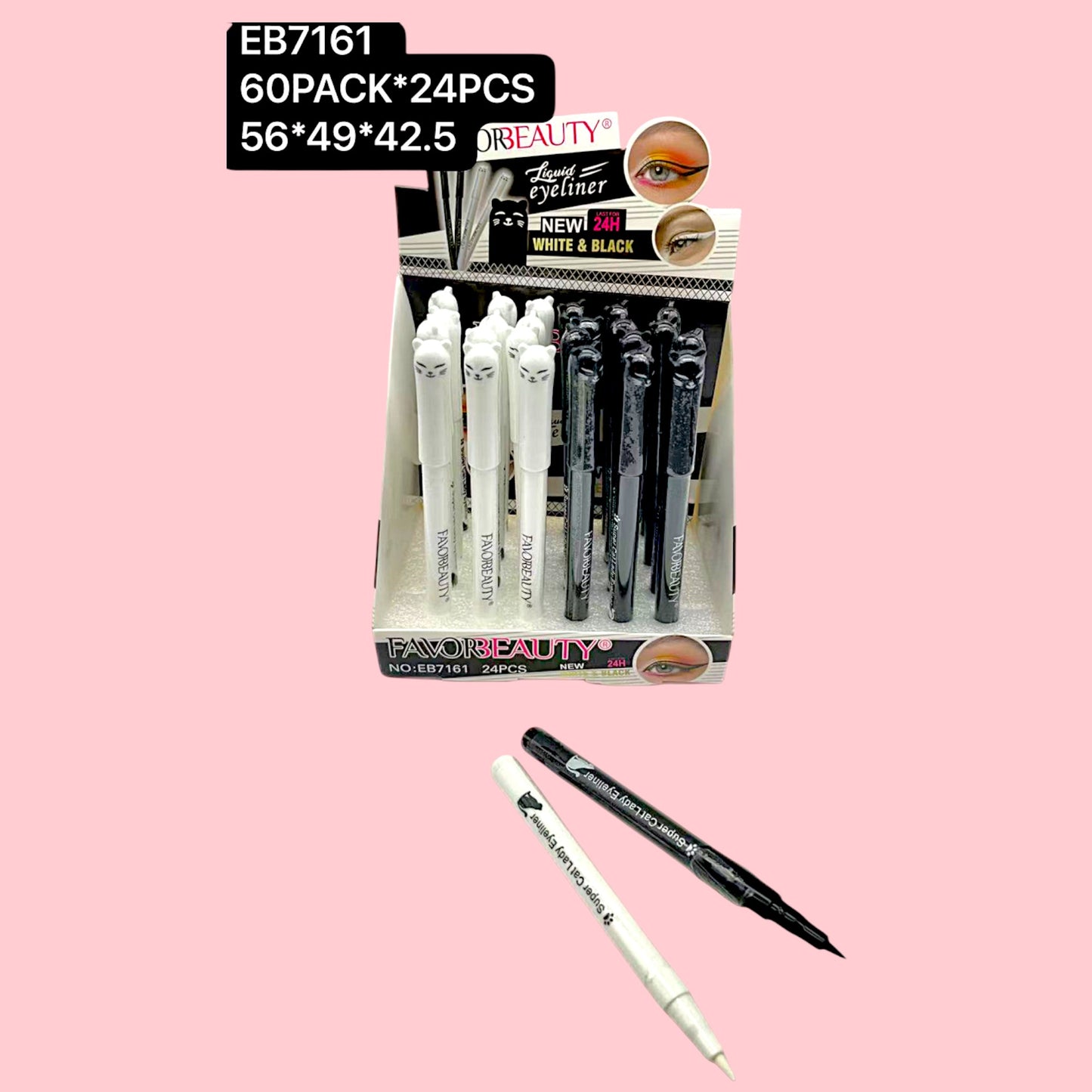 PLUMIN DELINEADOR BLANCO Y NEGRO 24PZS EB7161