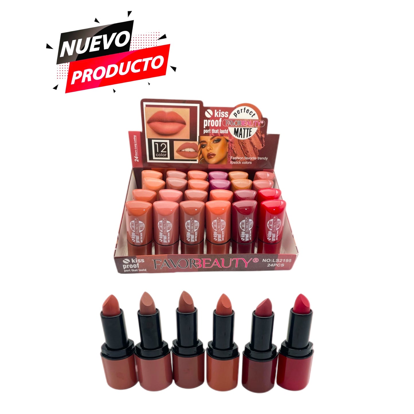 LABIAL EN BARRA MATTE 24 PCS LS2195