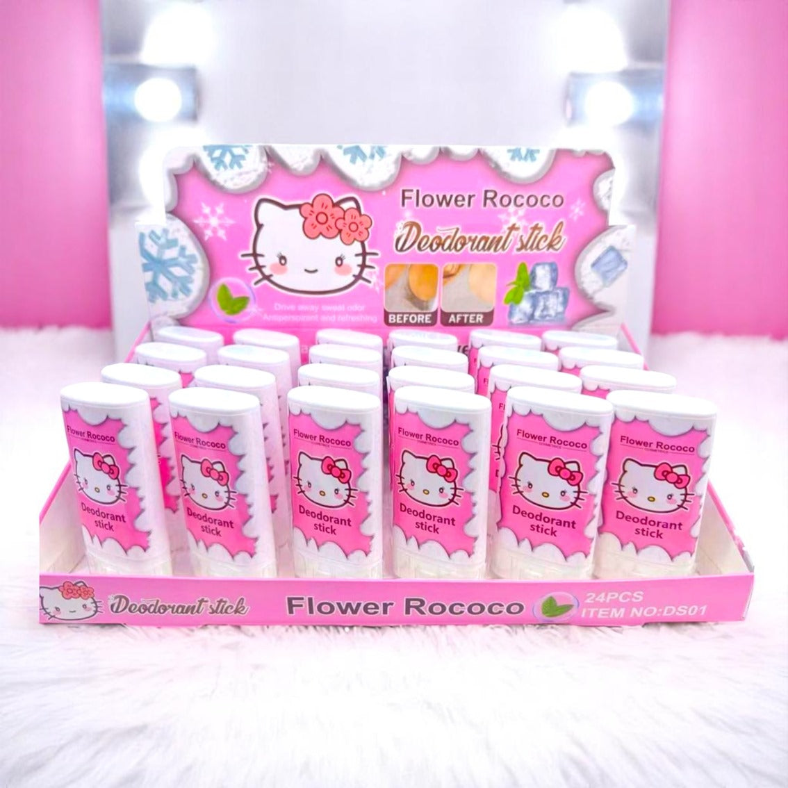 DESODORANTE EN BARRA DE HELLO KITTY 24 PCS DS01