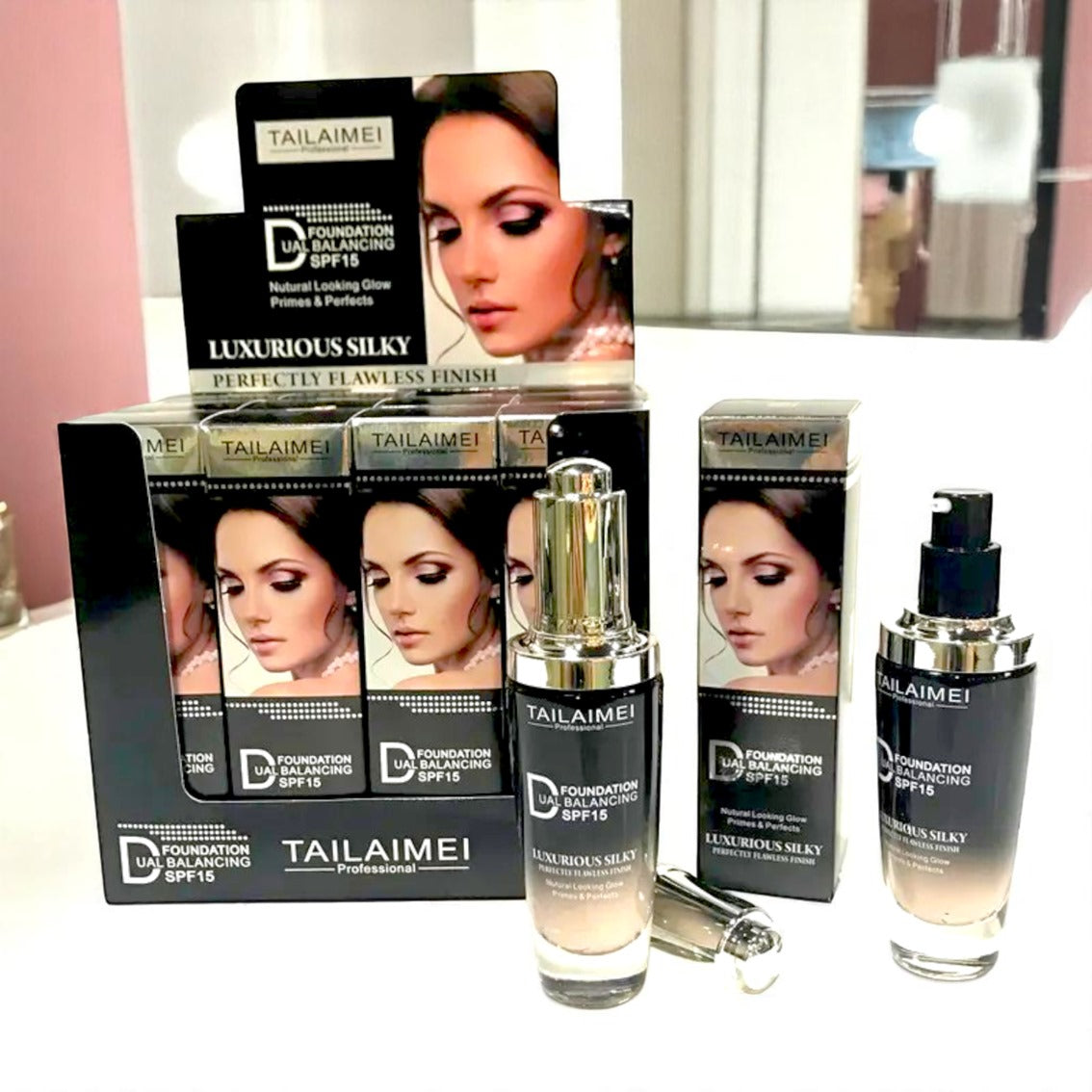 MAQUILLAJE LIQUIDO TAILAIMEI LUXURIOS 12 PCS F070B