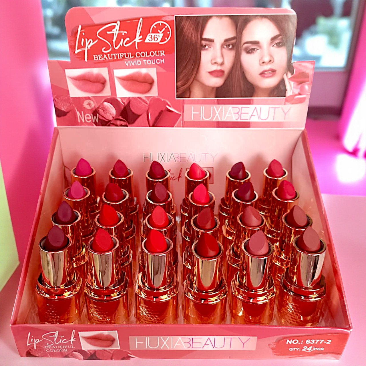 LABIAL MATTE DORADO HUXIA 24PZS 6377-2