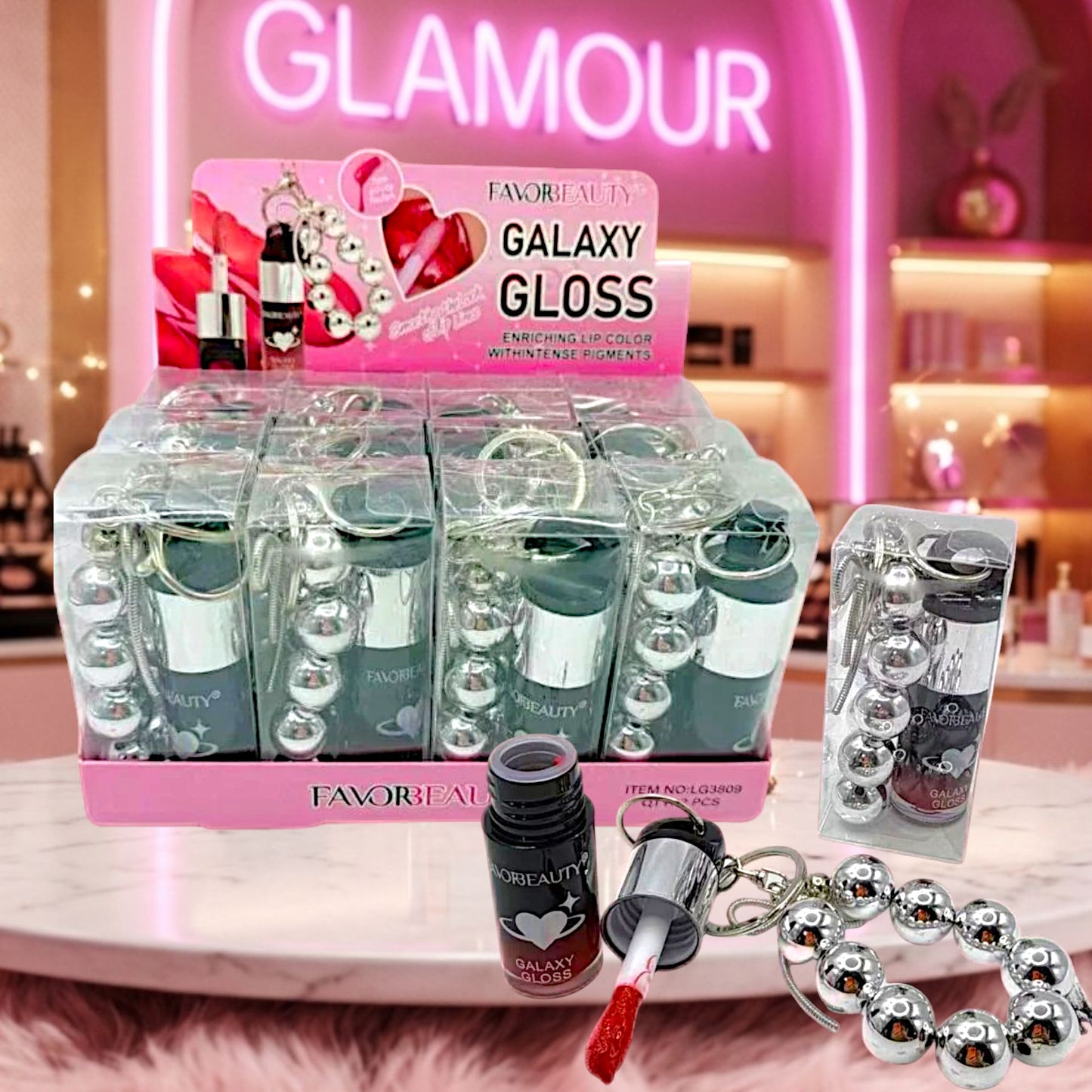 GLOSS CON LLAVERO PERLAS 12 PZ LG3809