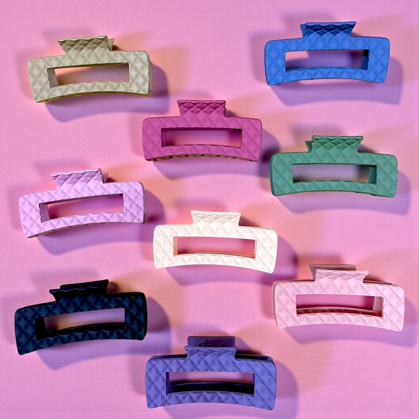 PINZA RECTANGULAR EFECTO TEJIDO 12 PZ FJ4023.