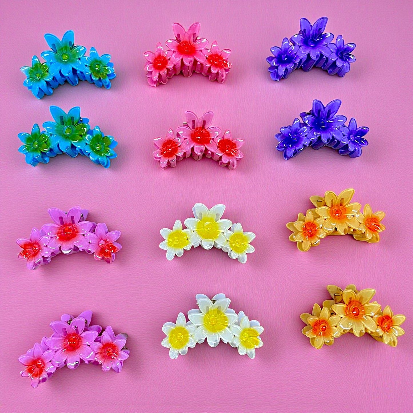 PINZA PARA CABELLO FLORES 12PZS 4031-5