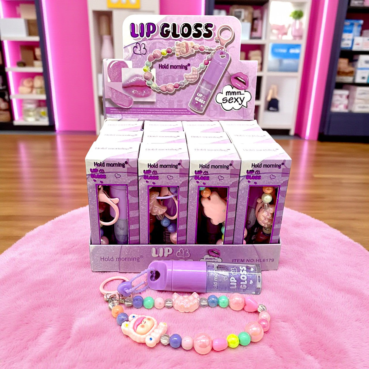 GLOSS LLAVERO CON GLITTER 12PZS HL6179