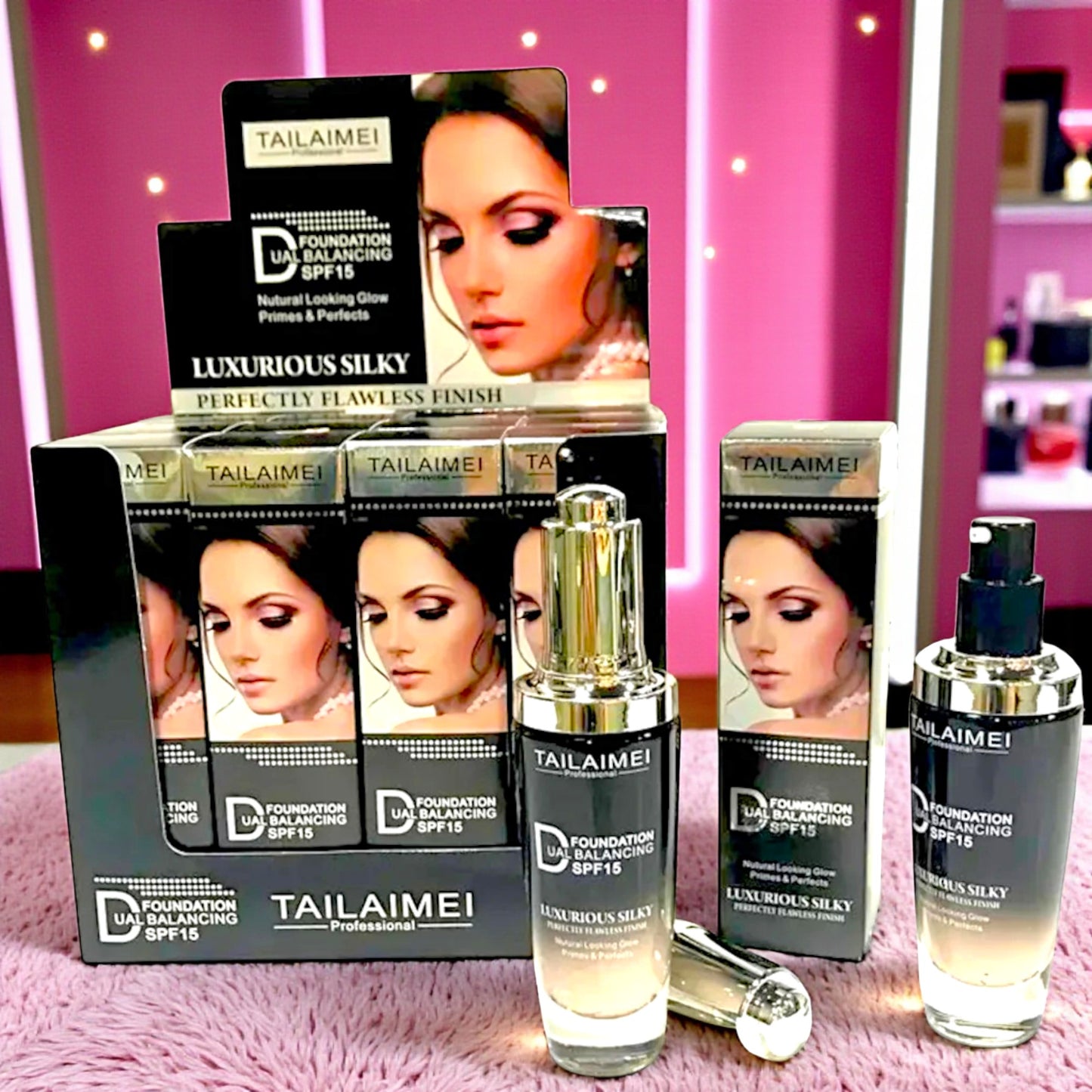 MAQUILLAJE LIQUIDO TAILAIMEI LUXURIOS 12 Pz F070B.