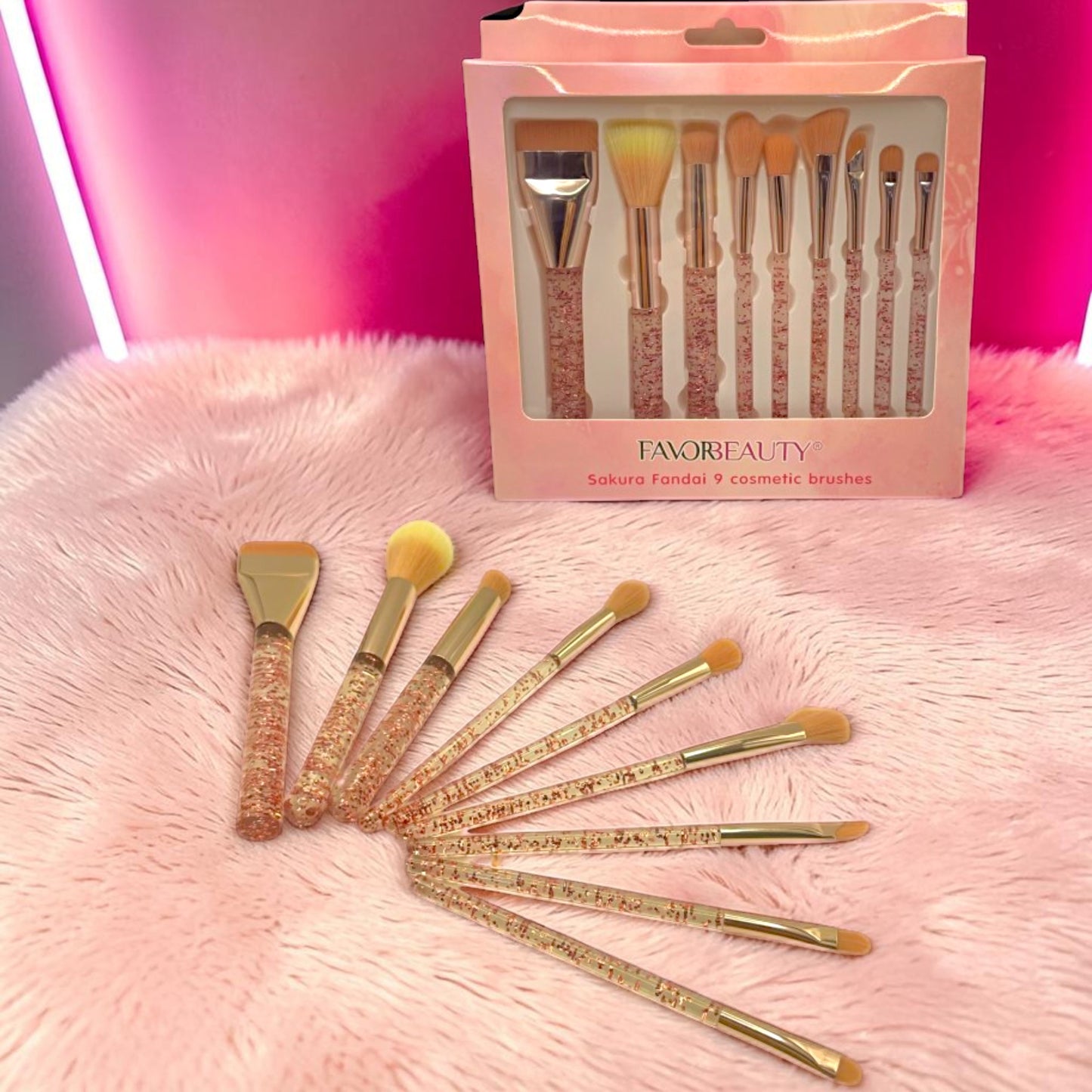 SET DE BROCHAS GLITTER 1 PACK CON 9 PZ FB1705.