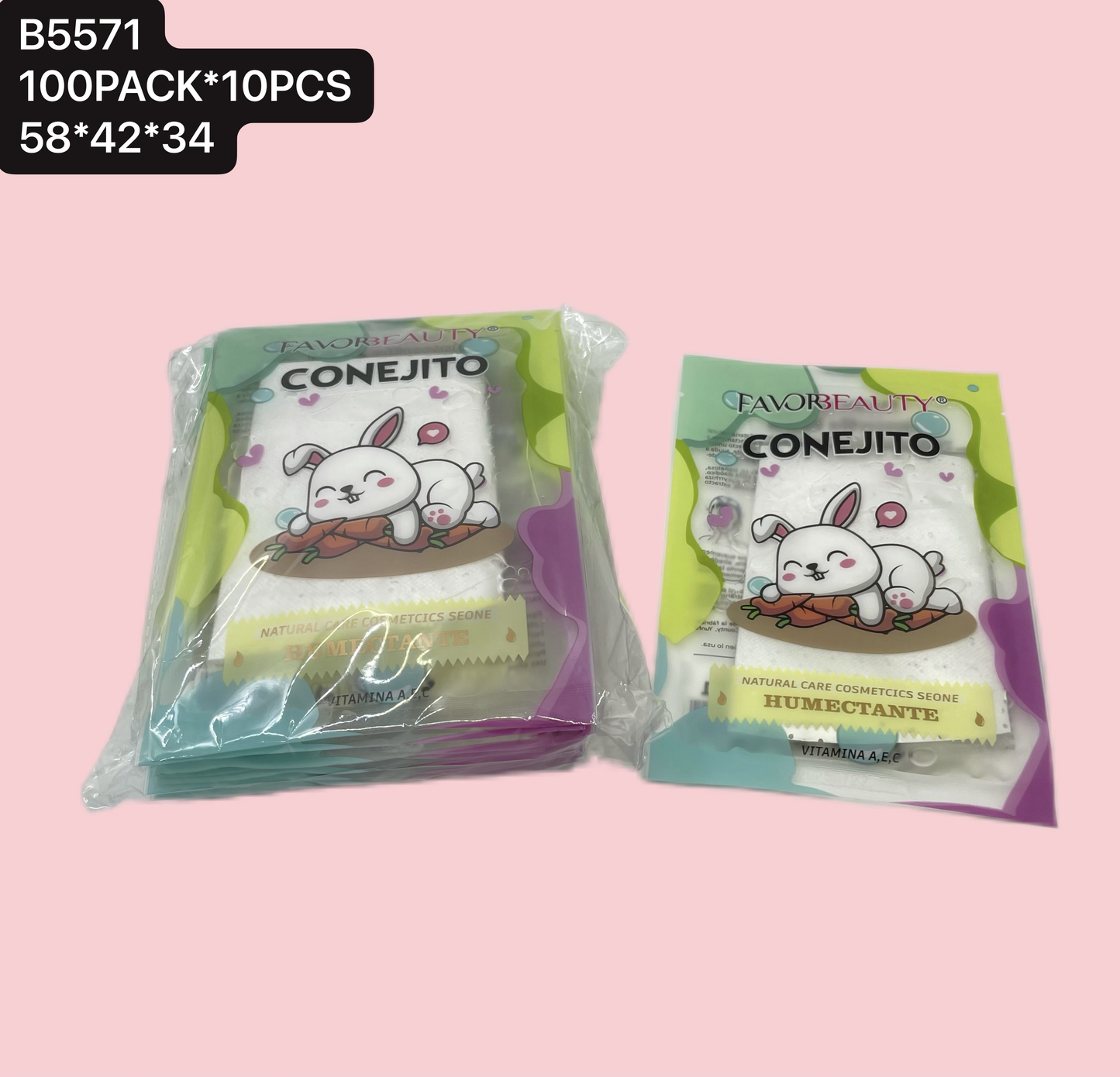 MASCARILLA FACIAL CONEJITO 10 PZ B5571