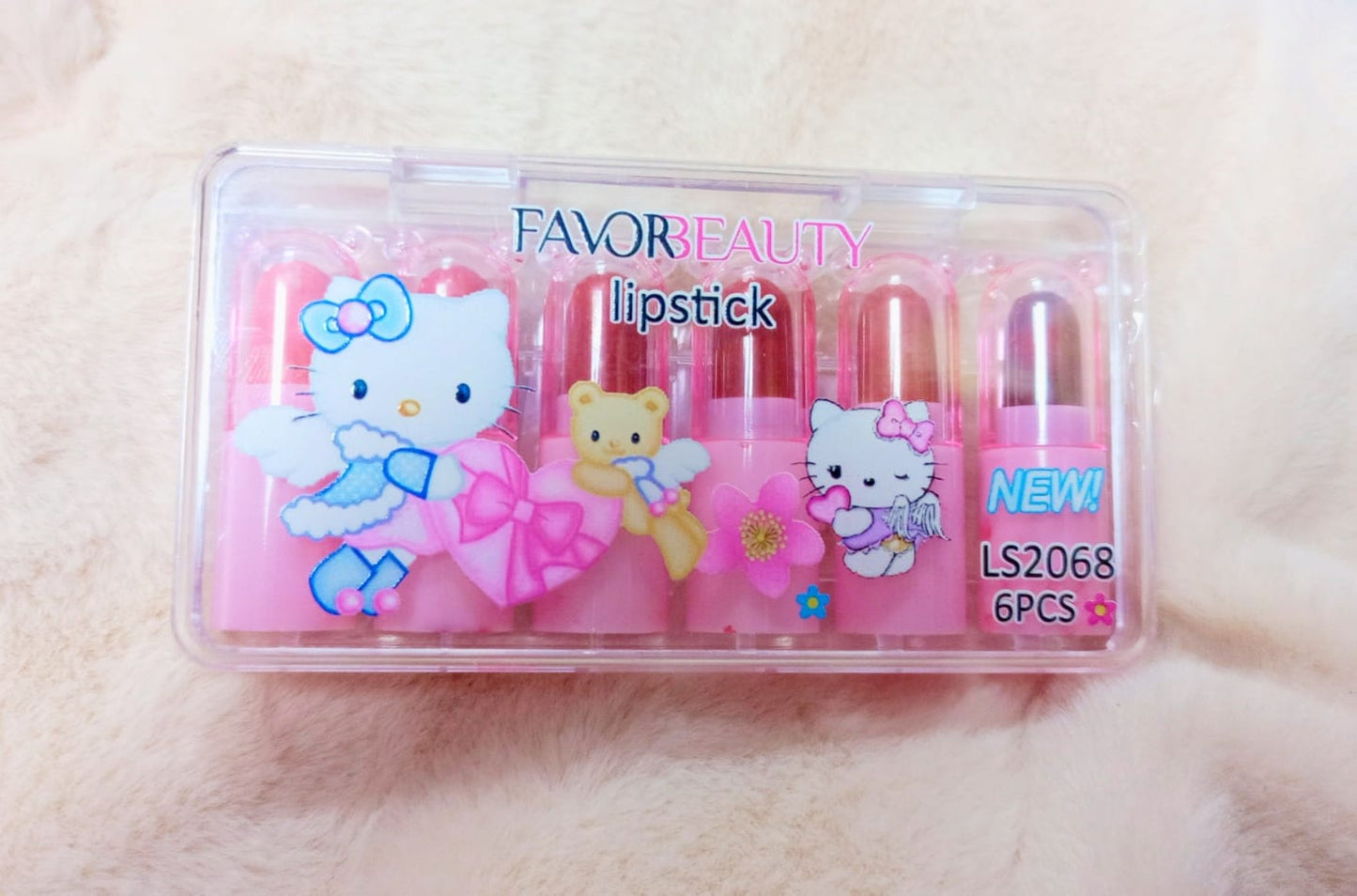 Mini Labiales Kitty Estuche con 6 Pcs LS2068