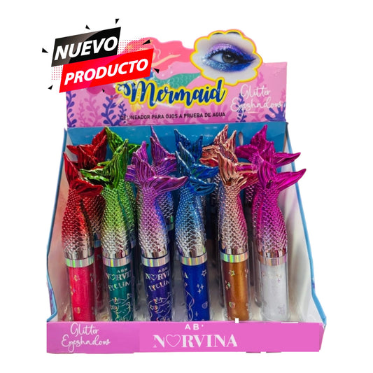 DELINEADOR GLITTER NORVINA SIRENA  24PCS EL3363