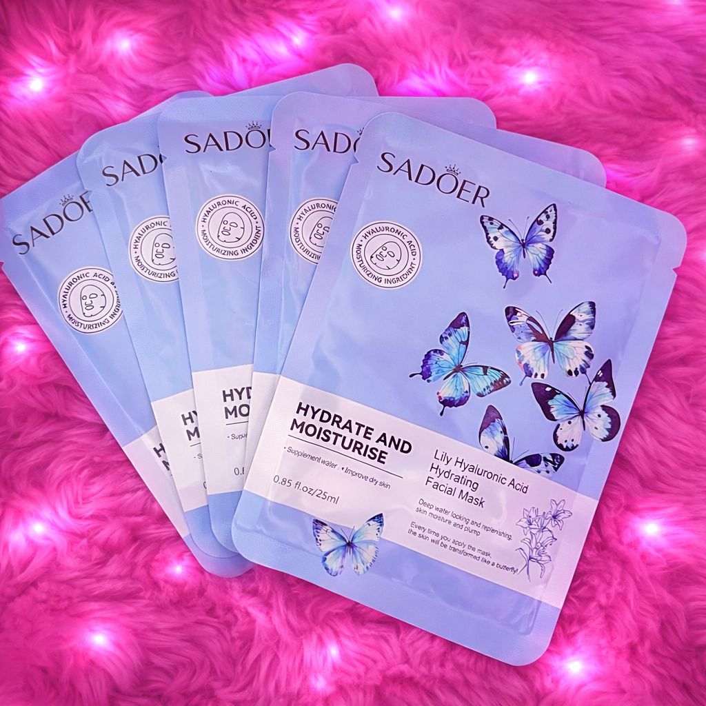 MASCARILLA FACIAL ACIDO HIALURONICO MARIPOSAS 10 PZ SD86266