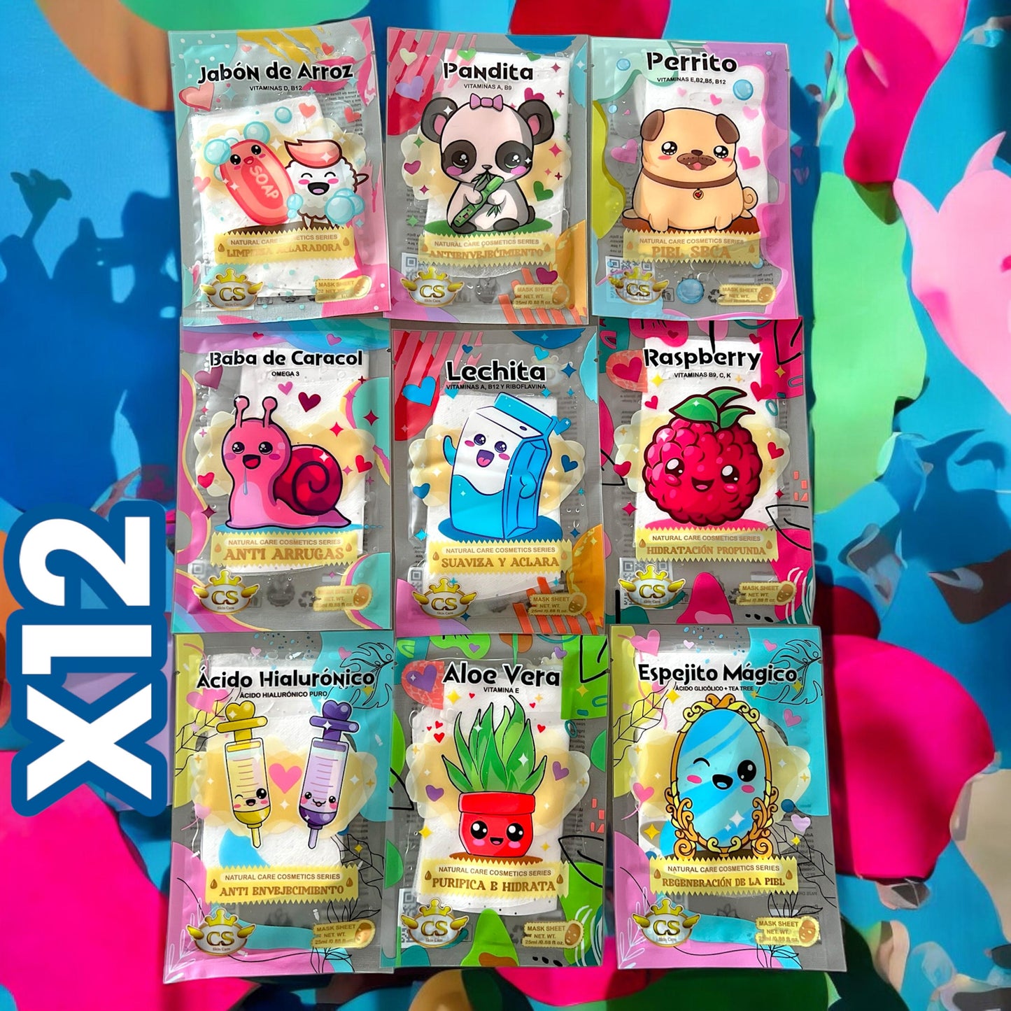 Lote De 12 PCS Mascarillas Kawai.