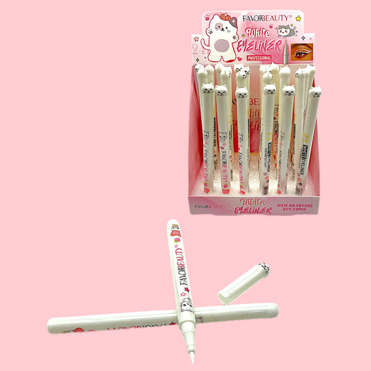 PLUMIN DELINEADOR BLANCO GATITO 24PZS EB7202