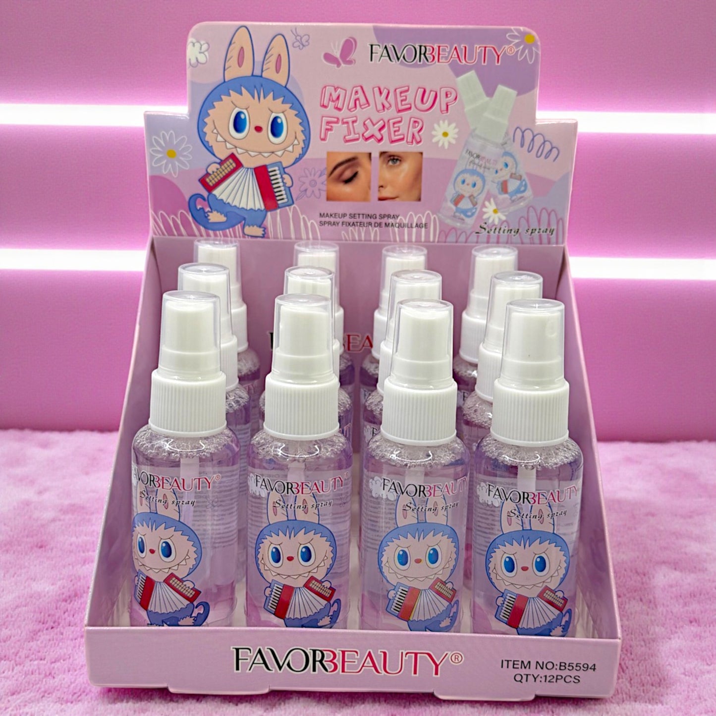 FIJADOR DE MAQUILLAJE LABUBU 12 PZ B5594