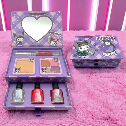 ESTUCHE KUROMY 1 CAJA CON 8 PZ GEL, DELINEADOR, SOMBRAS, GLOSS BOX0BOX003