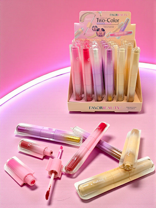 ILUMINADOR, RUBOR Y CORECTOR 2 TONOS EN 1 CAJA CON 24 PZ C9391