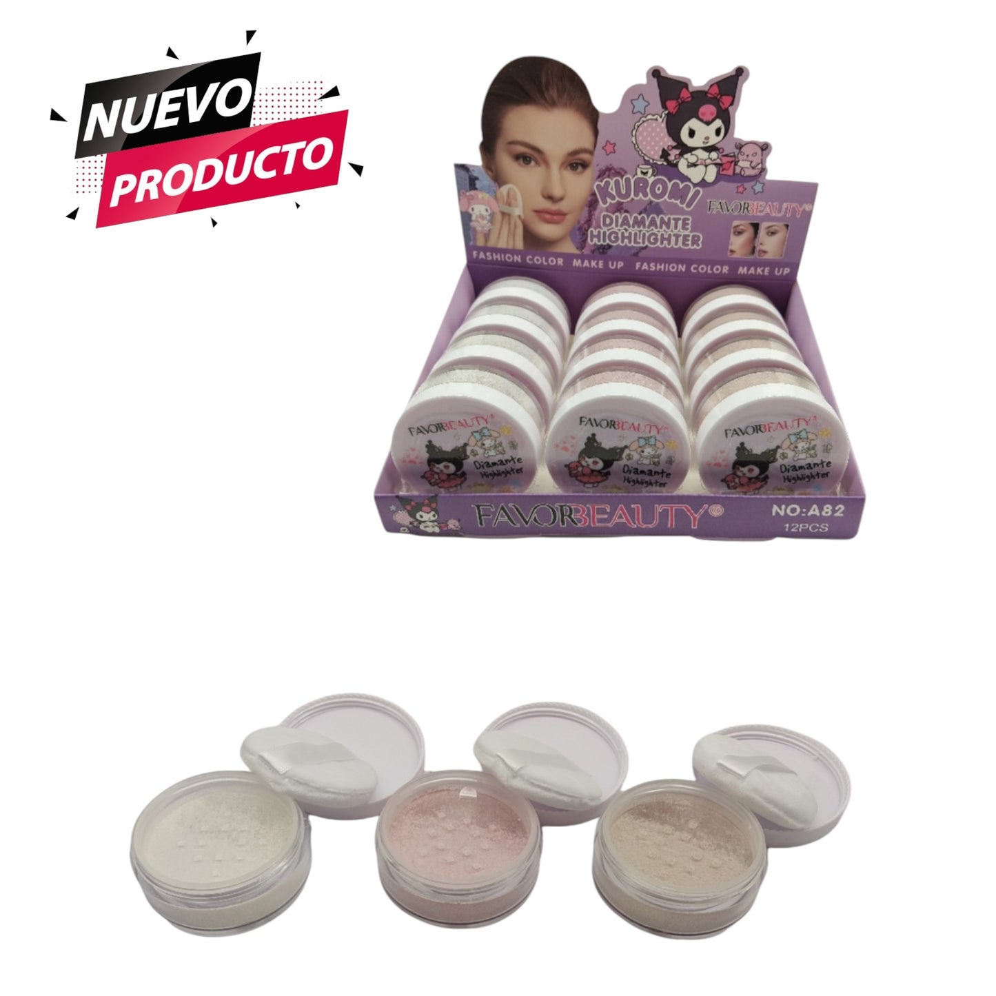 iLUMINADOR EN POLVO KUROMI 12 PCS A82