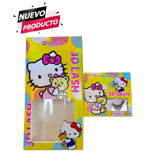 PESTAÑAS HELLO KITTY 12 PCS JM-6