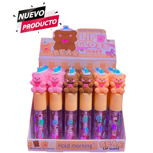 LIP GLOSS BRILLO LABIAL OSITOS 24 PCS HOLD HL5789