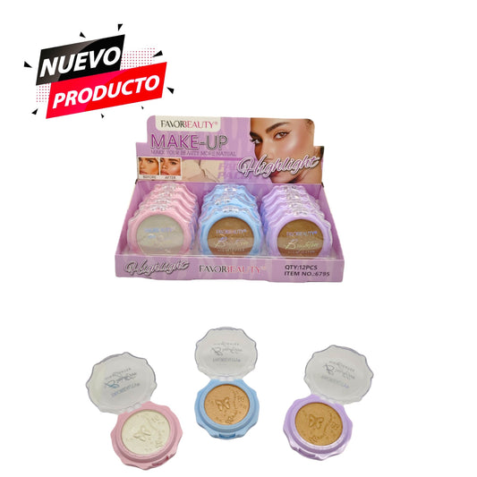 ILUMINADOR COMPACTO MAKE UP 12 PCS 6795