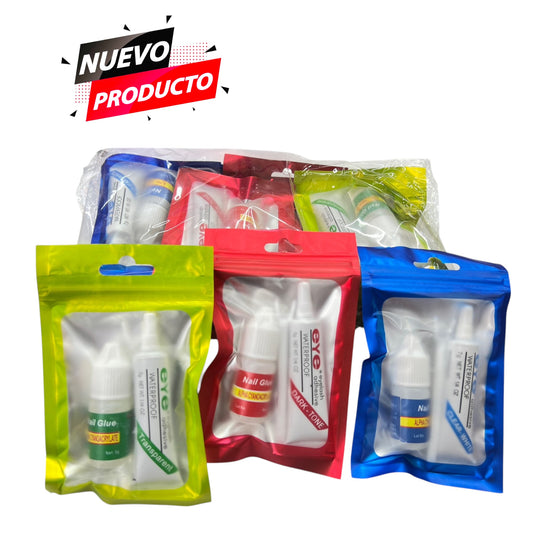 COMBO PEGAMENTO PARA UÑAS Y PESTAÑAS 12 PCS RF-E3920