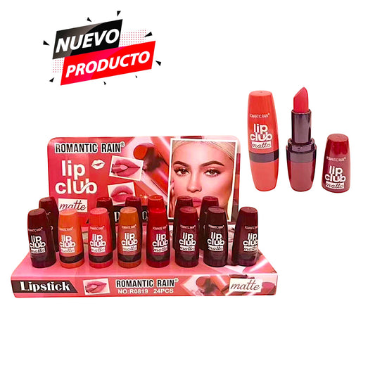 LABIAL EN BARRA MATTE 24 PCS LIP CLUB R0819