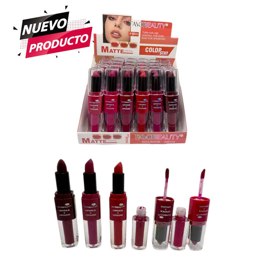 LABIAL 2 EN 1 MATTE COLOP STAY 24 PCS LS2236