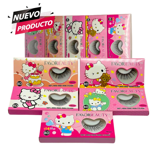 PESTAÑAS HELLO KITTY 10 PCS FB1232