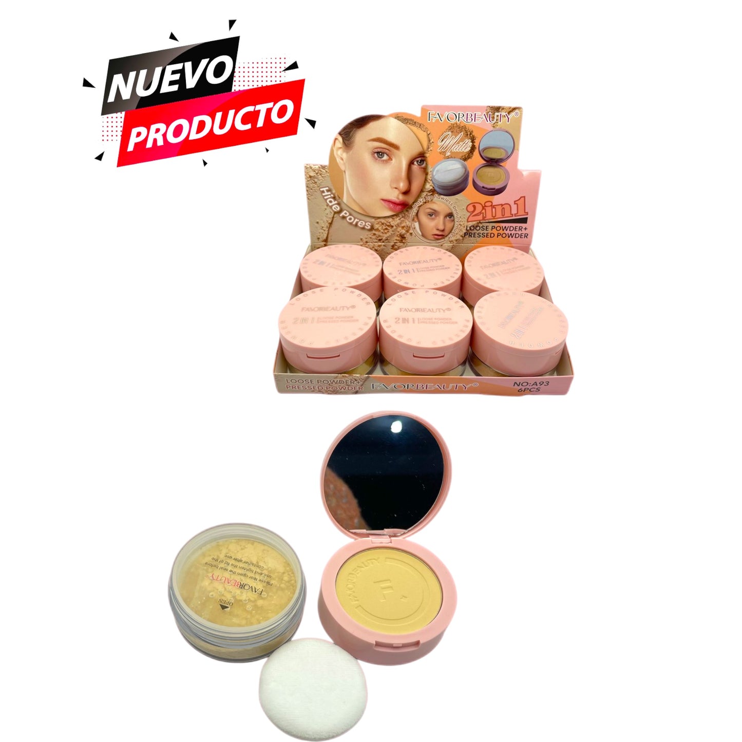 POLVO COMPACTO  2 EN 1 MATTE 6 PCS A93
