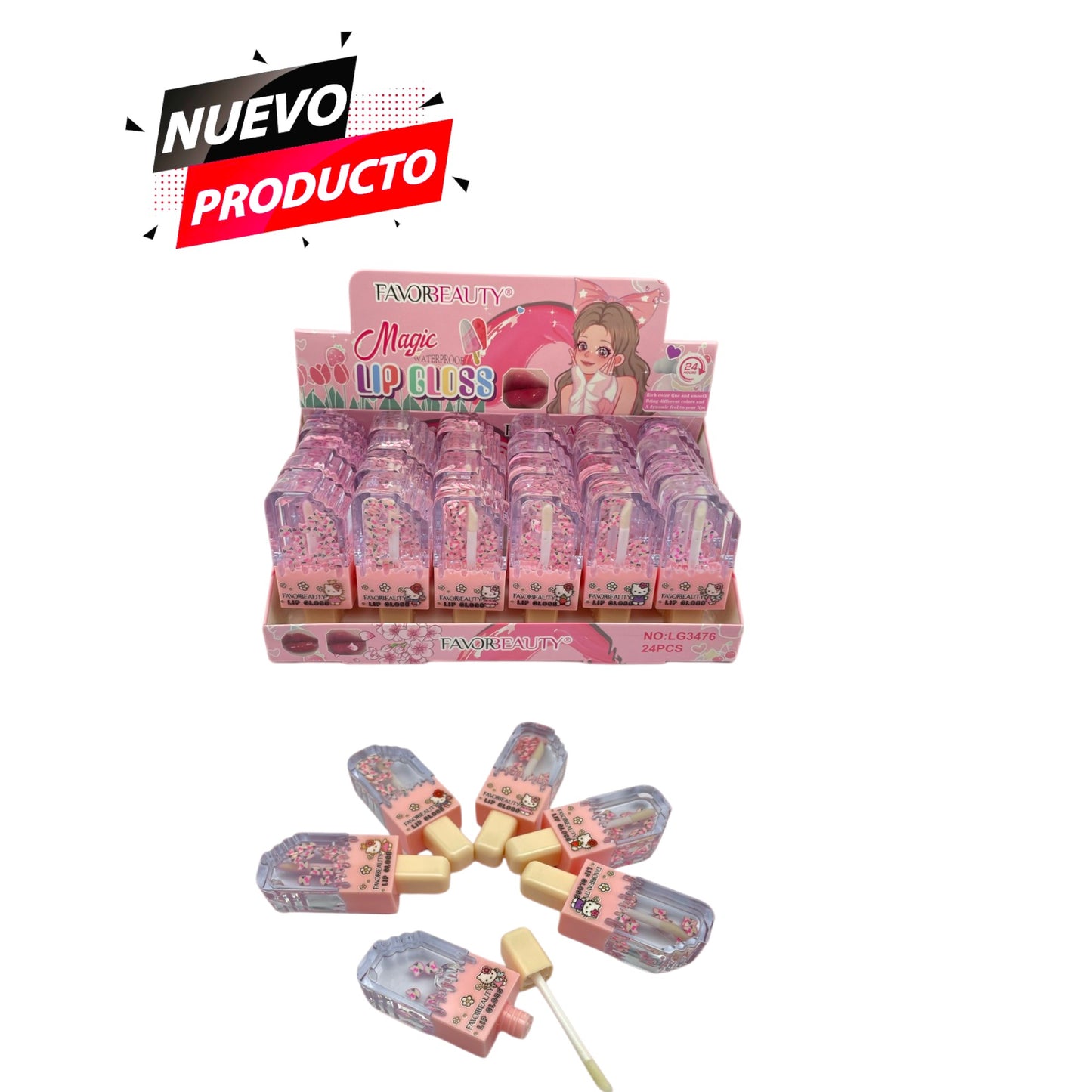 LIP GLOSS DE PALETITA MAGICO 24 PCS LG3476