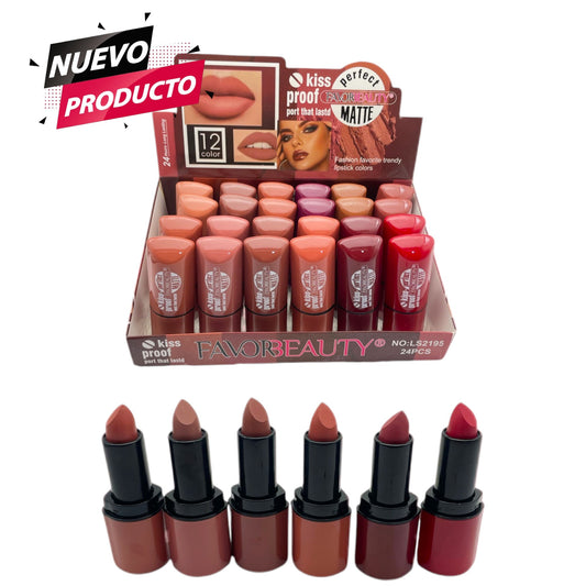 LABIAL EN BARRA MATTE 24 PCS LS2195