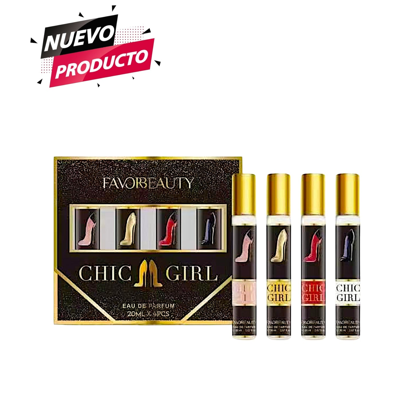 PERFUME PARA DAMAS CHICA GIRL CON 4 PCS