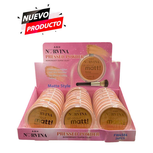 POLVO COMPACTO 24 PCS MATT NORVINA FW4586