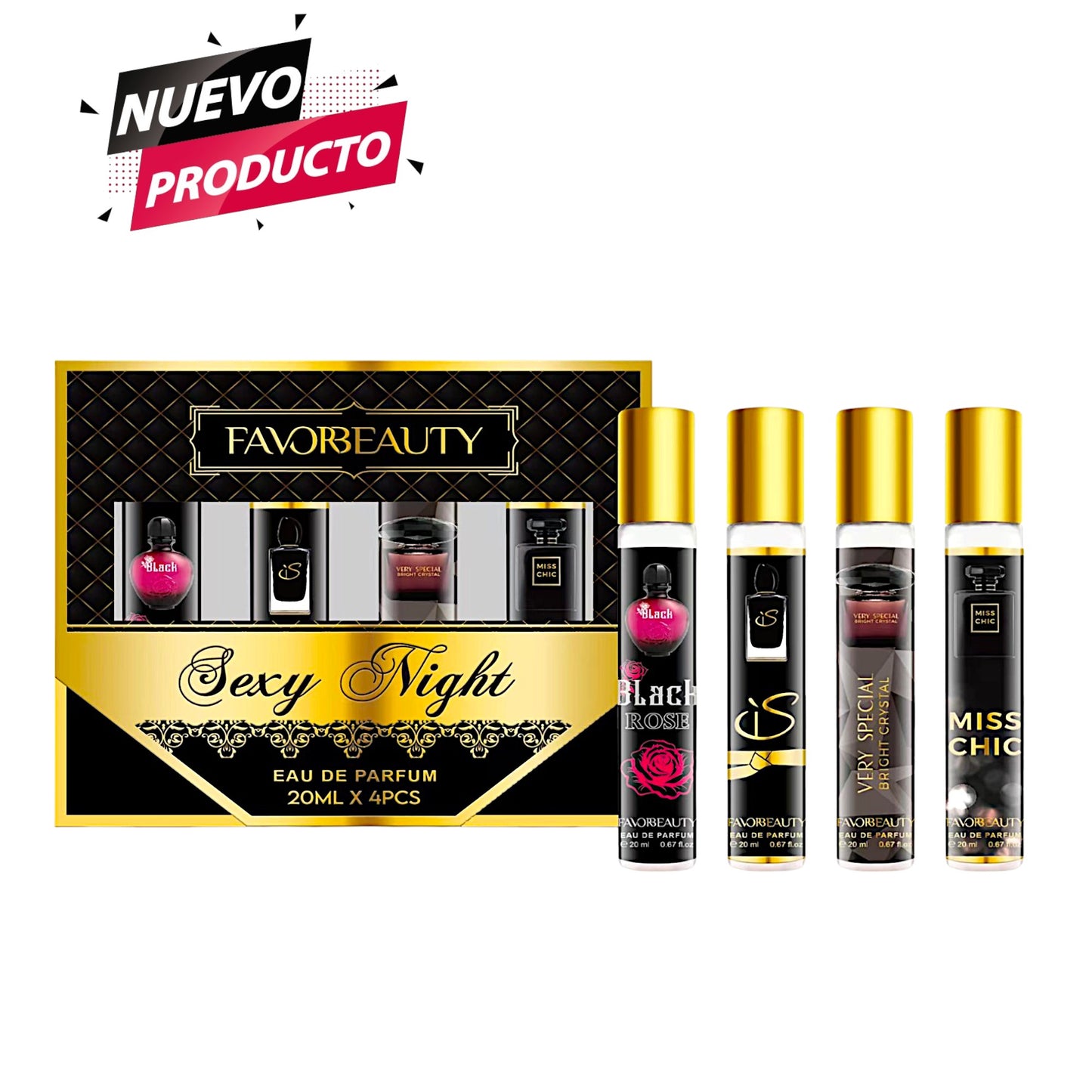 PERFUME DAMA SEXY NIGHT CON 4 PCS B5243