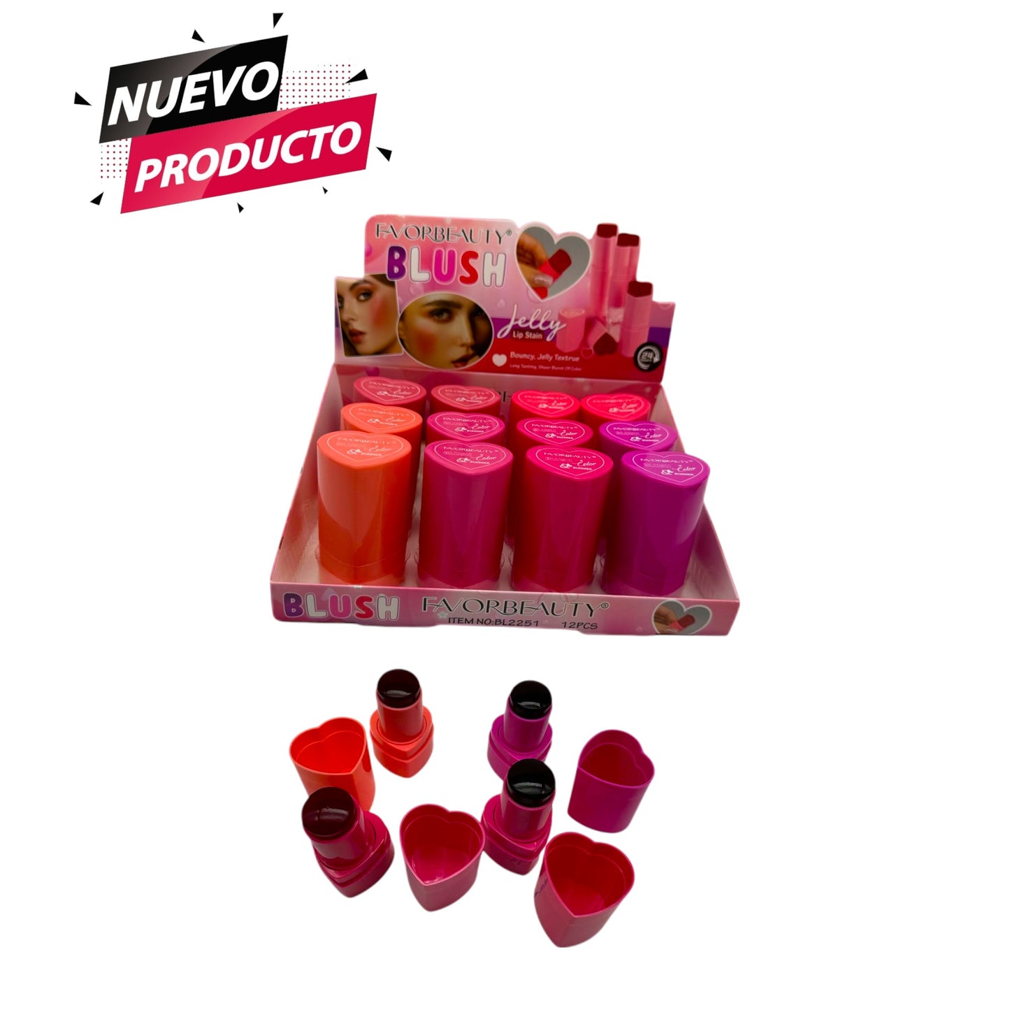 RUBOR JELLY CORAZON CON 12 PCS BL2251