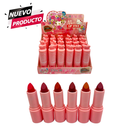 LABIAL CORAZON KITTY CON 24 PCS LS2241