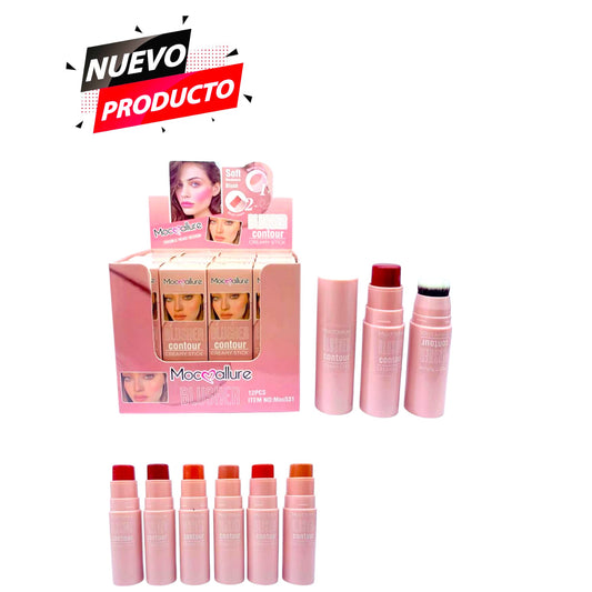 RUBOR EN BARRA CON BROCHA 12 PCS MOC531