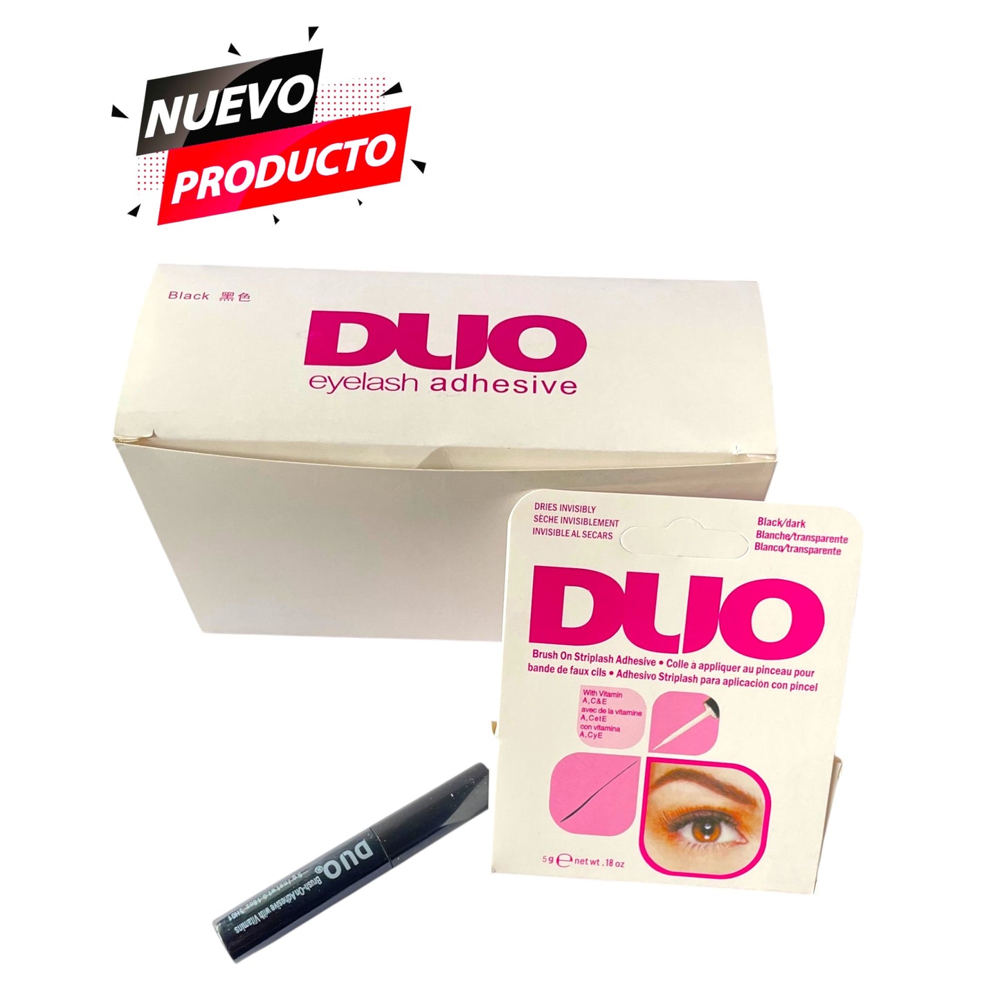 PEGAMENTO PARA PESTAÑAS NEGRO BROCHA 12PZS FB4010