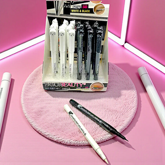 PLUMIN DELINEADOR BLANCO Y NEGRO 24 PZ EB7161.