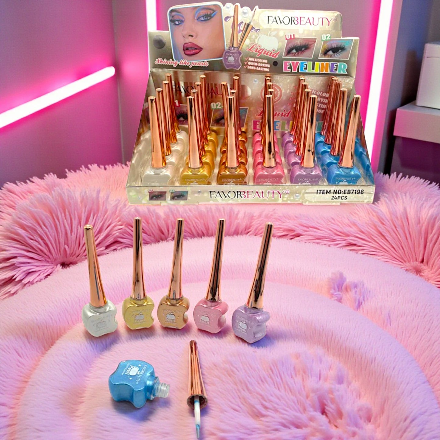 DELINEADOR CON GLITTER DE COLORES 24 PZ EB7196