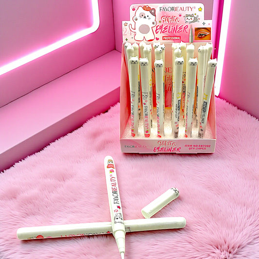 PLUMIN DELINEADOR BLANCO GATITO 24 PZ EB7202