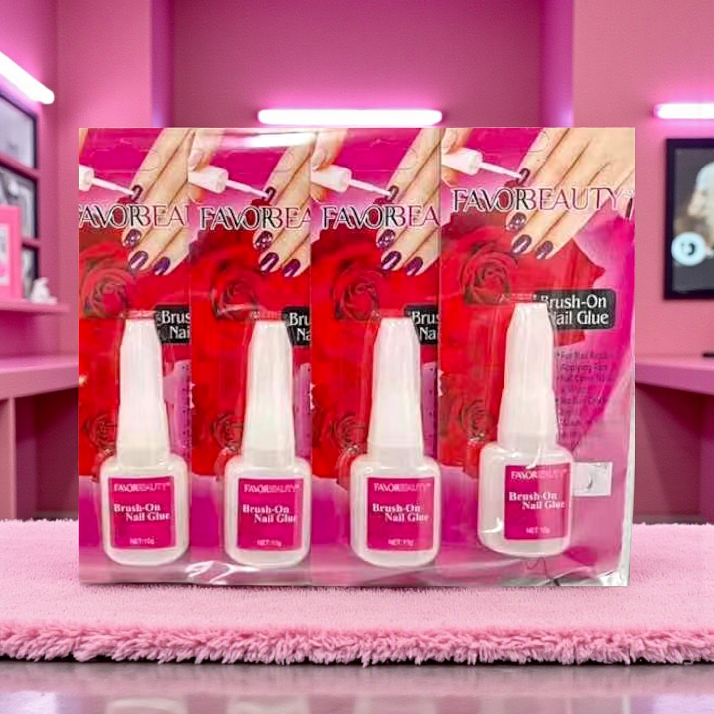 PEGAMENTO EN BROCHA PARA UÑAS 12 PZ FB4001.