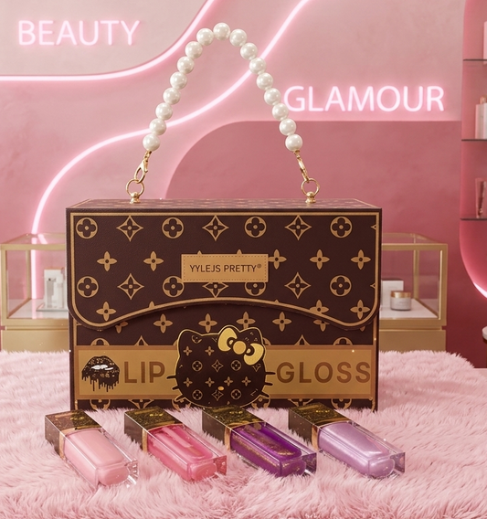 ESTUCHE HELLO KITTY GLOSS, LABIAL LIQUIDO E ILUMINADOR 24 PZ BL-247