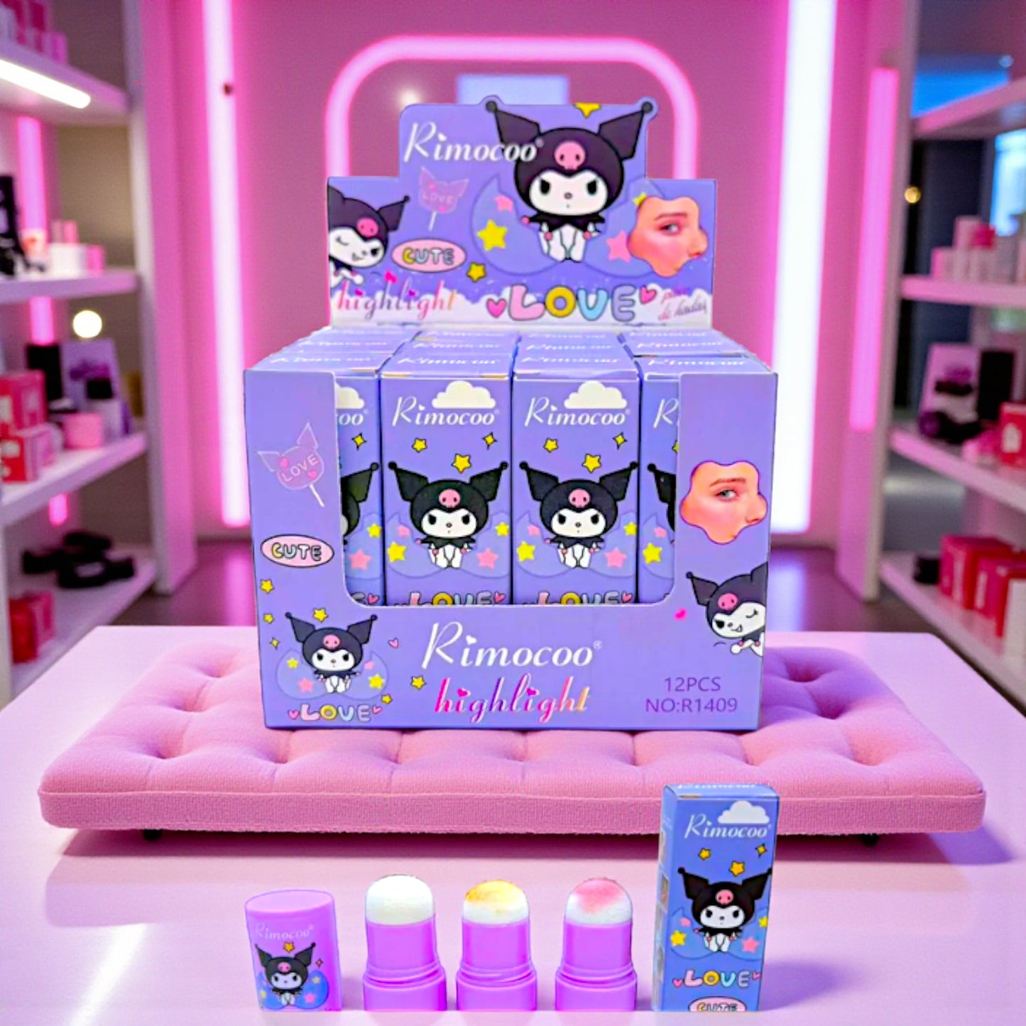 ILUMINADOR EN ESPONJITA KUROMI 12 PZ R1409