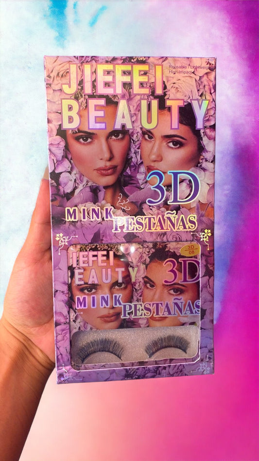 Pestañas Jiefei Beauty 3D 12 PCS JF127