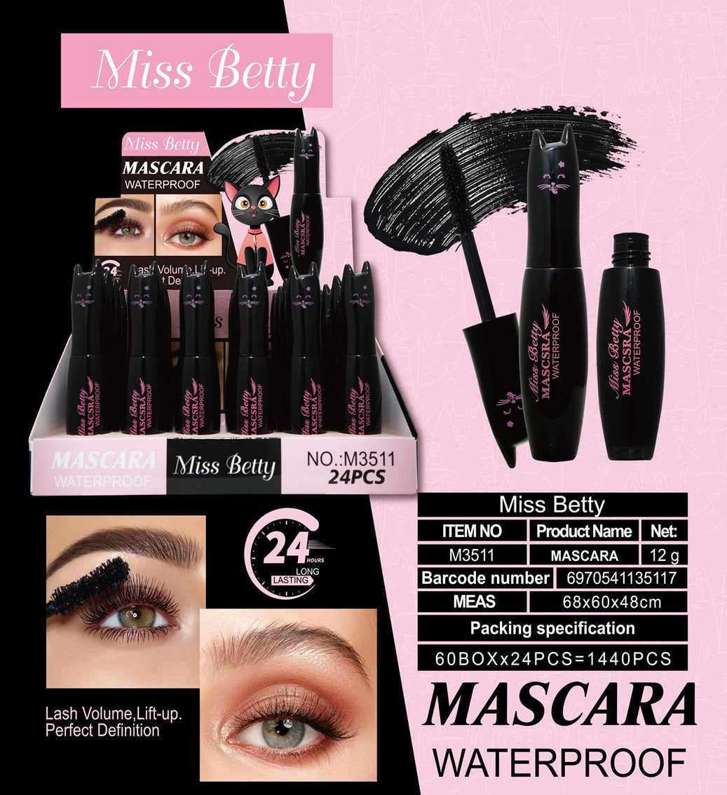 Rimel o Mascara de Pestañas De Gatito Miss Betty 24 PCS M3511