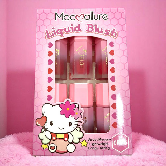 RUBOR DE  HELLO KITTY CON ESPONJA 6 PCS S323