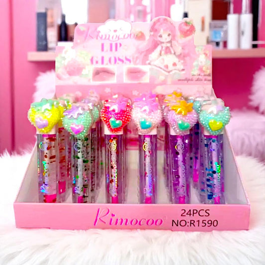 LIP GLOSS KIMOCOO  DE CORAZONES CUTE 24 PCS R1590