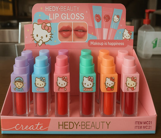 LIP GLOSS BEAUTY HELLO KITTY 24 PCS MC21