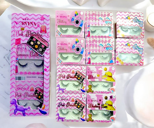 PESTAÑAS PINK NORVINA 10 PCS FE5352